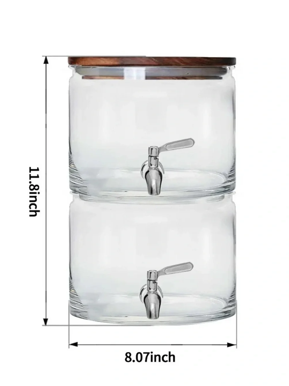 BETTER HOMES & GARDENS NWT 240oz Stacking Glass Beverage Dispenser Acacia Lid